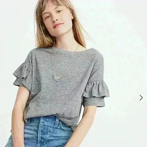 Madewell Ruffle Sleeve blouse relaxed fit, comfortable material, classy #M0079 - Picture 1 of 10